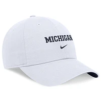 Casquette réglable unisexe Nike White Michigan Wolverines 2024 Sideline Club