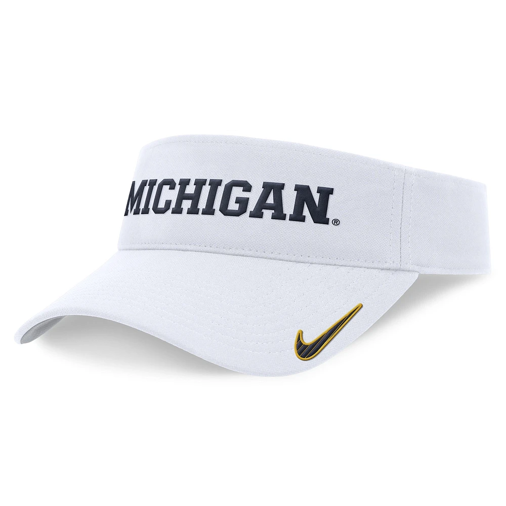 Visière Ace unisexe Nike blanc Michigan Wolverines 2024 Sideline Fit