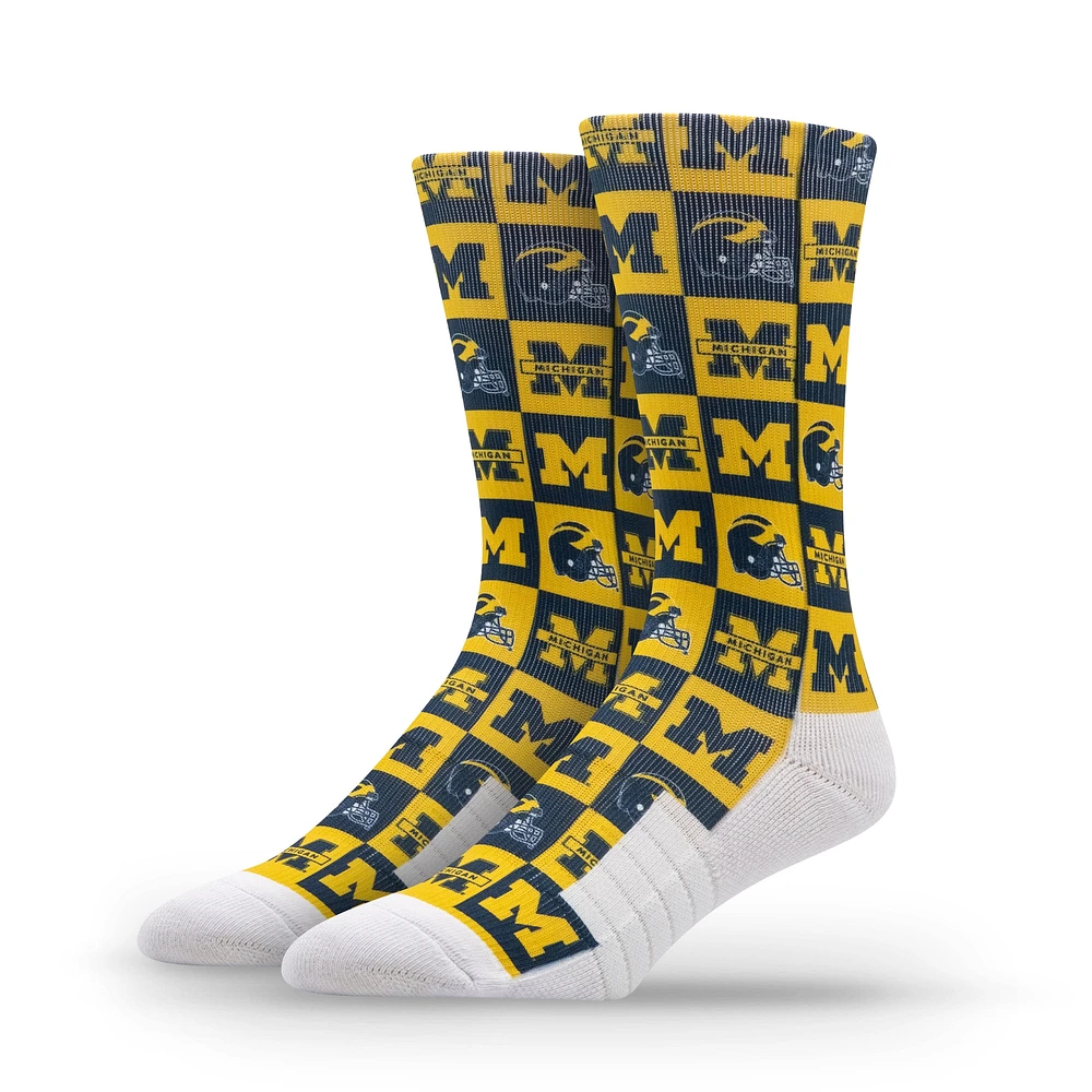 Unisex Strideline Michigan Wolverines Premium 70's Bedding Crew Socks