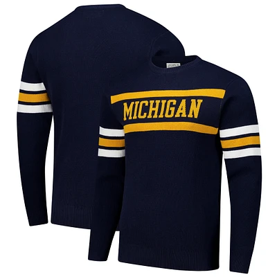 Unisex Uscape Apparel Navy Michigan Wolverines Renew Knit Vintage Pullover Sweater