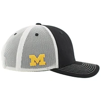 Casquette de camionneur ajustable unisexe Zephyr noir/blanc Michigan Wolverines 2025 Big Ten pour hommes, champions du tournoi de basketball masculin, vestiaire