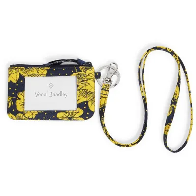 Michigan Wolverines Vera Bradley Rain Garden Zip ID Lanyard