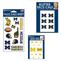 WinCraft Michigan Wolverines Ensemble de tatouages ​​sans eau 4" x 7"