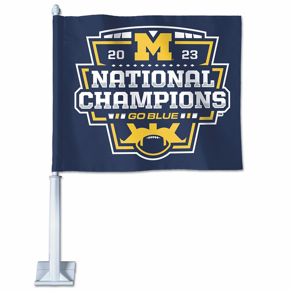 WinCraft Michigan Wolverines College Football Playoff 2023 Champions nationaux 11,75" x 14" Drapeau de voiture double face