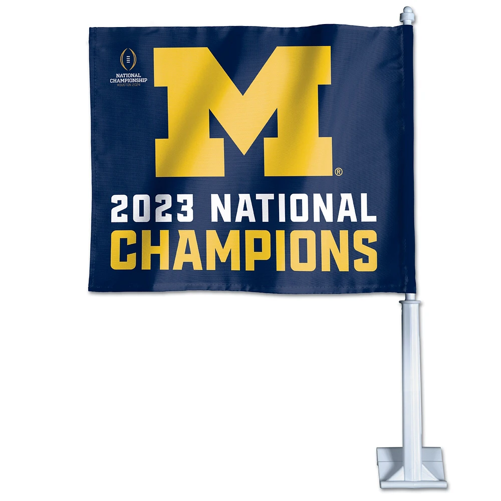 WinCraft Michigan Wolverines College Football Playoff 2023 Champions nationaux 11,75" x 14" Drapeau de voiture double face