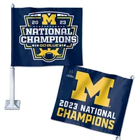 WinCraft Michigan Wolverines College Football Playoff 2023 Champions nationaux 11,75" x 14" Drapeau de voiture double face