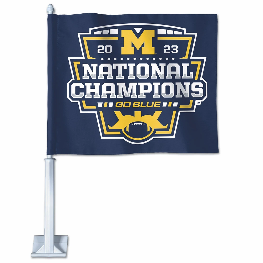 WinCraft Michigan Wolverines College Football Playoff 2023 Champions nationaux 11,75" x 14" Drapeau de voiture double face
