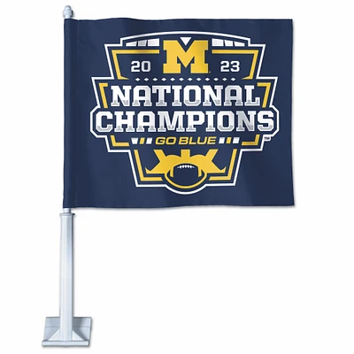 WinCraft Michigan Wolverines College Football Playoff 2023 Champions nationaux 11,75" x 14" Drapeau de voiture double face