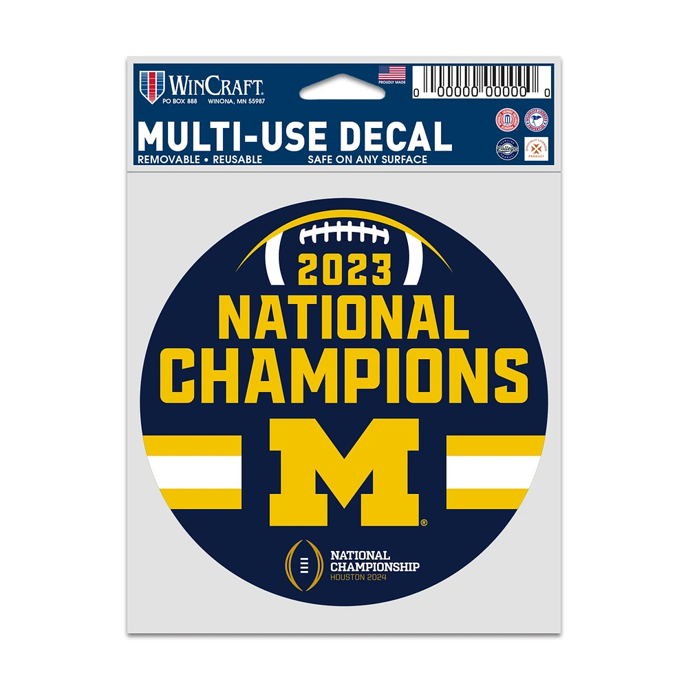 WinCraft Michigan Wolverines College Football Playoff 2023 Champions nationaux 5" Fan Decal