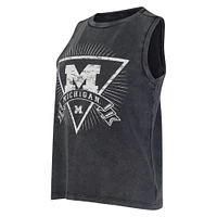Women's Concepts Sport  Charcoal Michigan Wolverines Distressed Market French Terry Tank Top