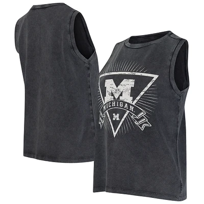 Women's Concepts Sport  Charcoal Michigan Wolverines Distressed Market French Terry Tank Top
