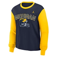 Women's Nike  College Navy Michigan Wolverines Boxy Long Sleeve T-Shirt