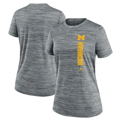 Women's Nike Gray Michigan Wolverines Velocity Performance T-Shirt