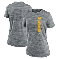 Women's Nike Gray Michigan Wolverines Velocity Performance T-Shirt