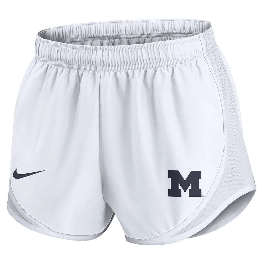 Women's Nike  White Michigan Wolverines Performance Tempo Shorts