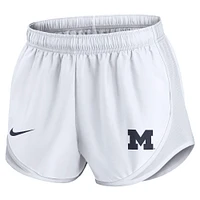 Women's Nike  White Michigan Wolverines Performance Tempo Shorts