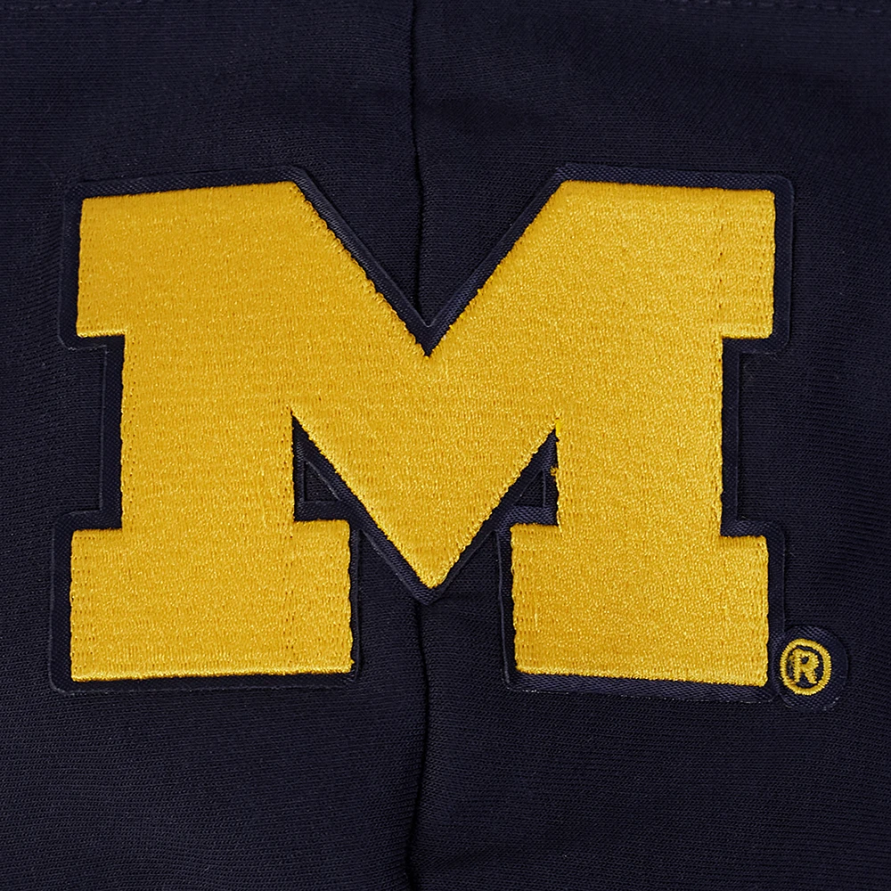 Women's Pro Standard Navy Michigan Wolverines Game Day Sequin Full-Zip Hooded Jacket