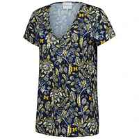 Women's Smith & Quinn  Navy Michigan Wolverines Blake V-Neck T-Shirt