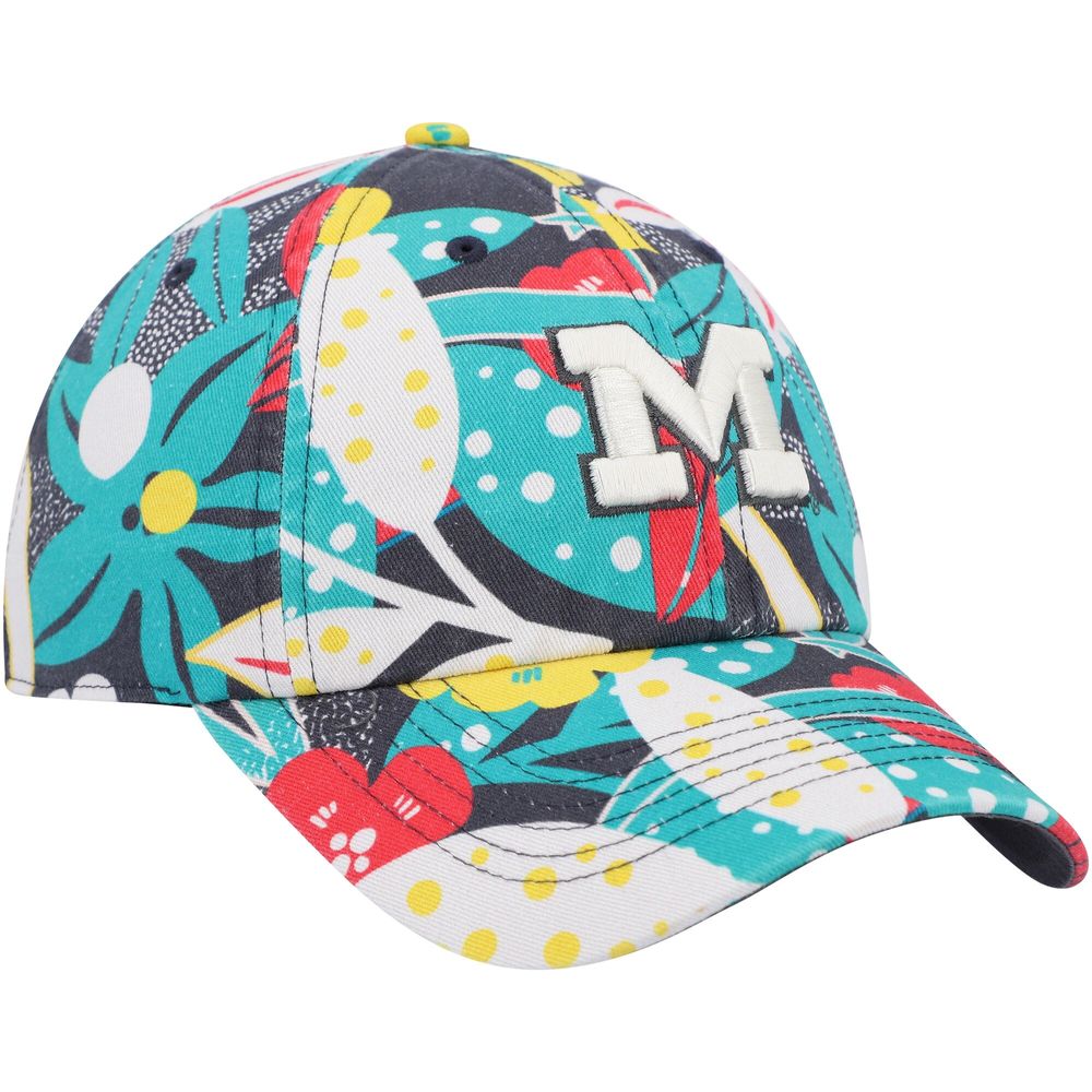 Women's '47 Charcoal Michigan Wolverines Plumeria Clean Up Adjustable Hat