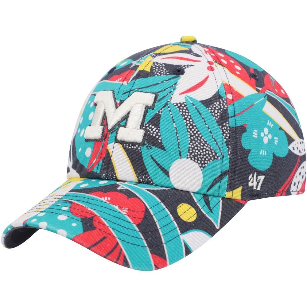 Women's '47 Charcoal Michigan Wolverines Plumeria Clean Up Adjustable Hat