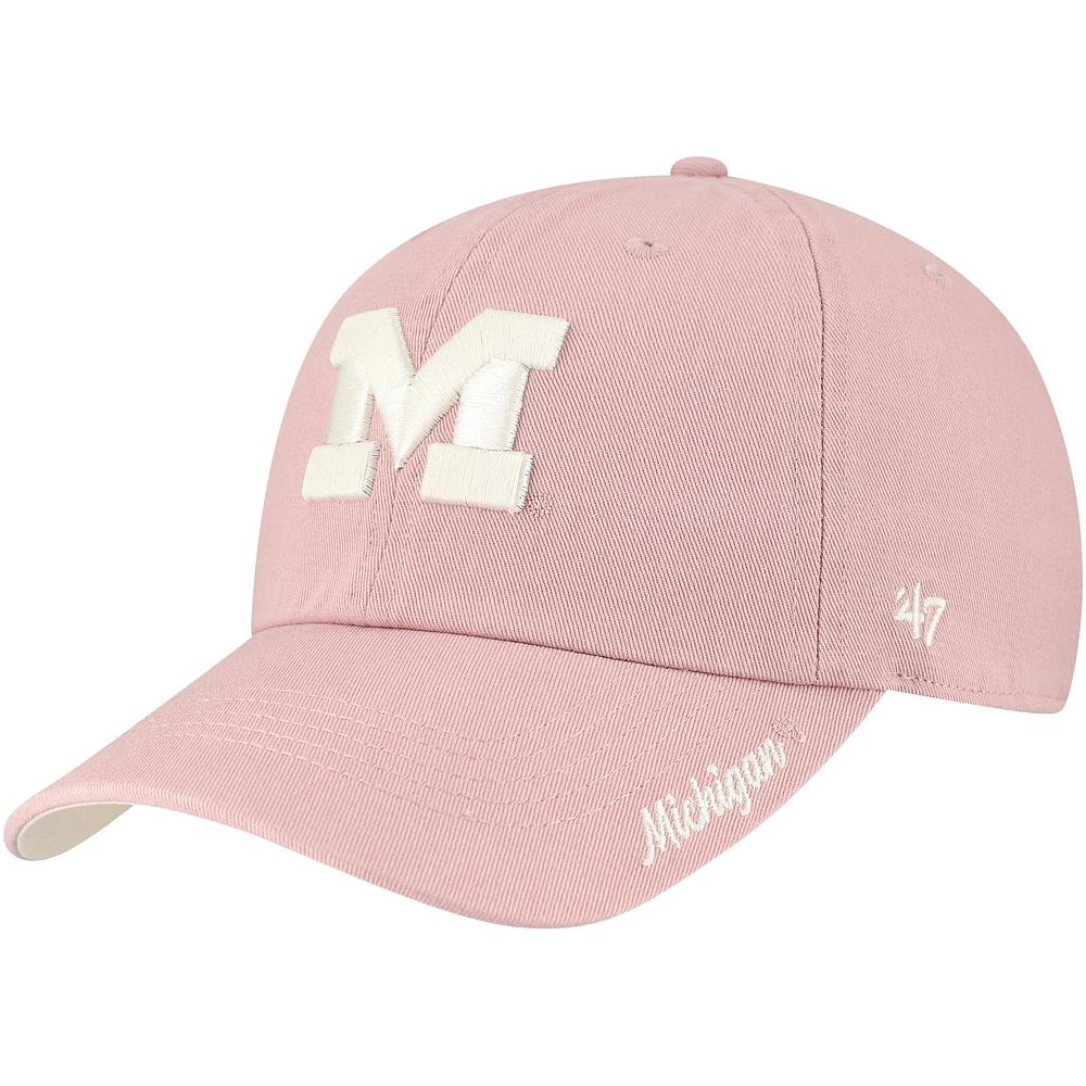 Casquette ajustable Dusty Miata Clean Up rose clair Michigan Wolverines pour femme '47