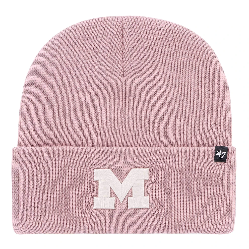 Bonnet tricoté à revers rose Michigan Wolverines Haymaker pour femme '47