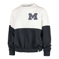 Sweat-shirt '47 blanc/noir Michigan Wolverines Take Two Bonita pour femmes