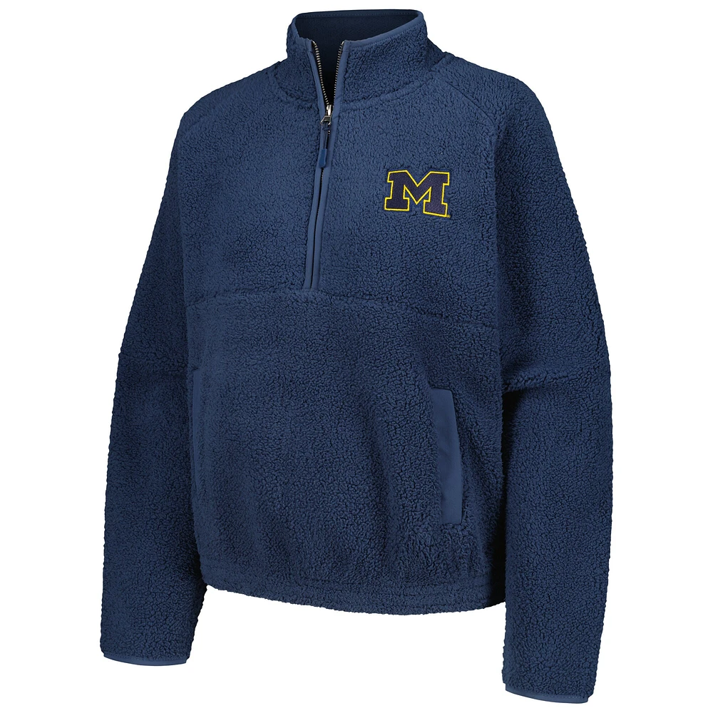 Sweat-shirt bleu à demi-zip pour femme Michigan Wolverines Everest