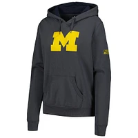 Women's Charcoal Michigan Wolverines Team Big Logo Pullover Hoodie