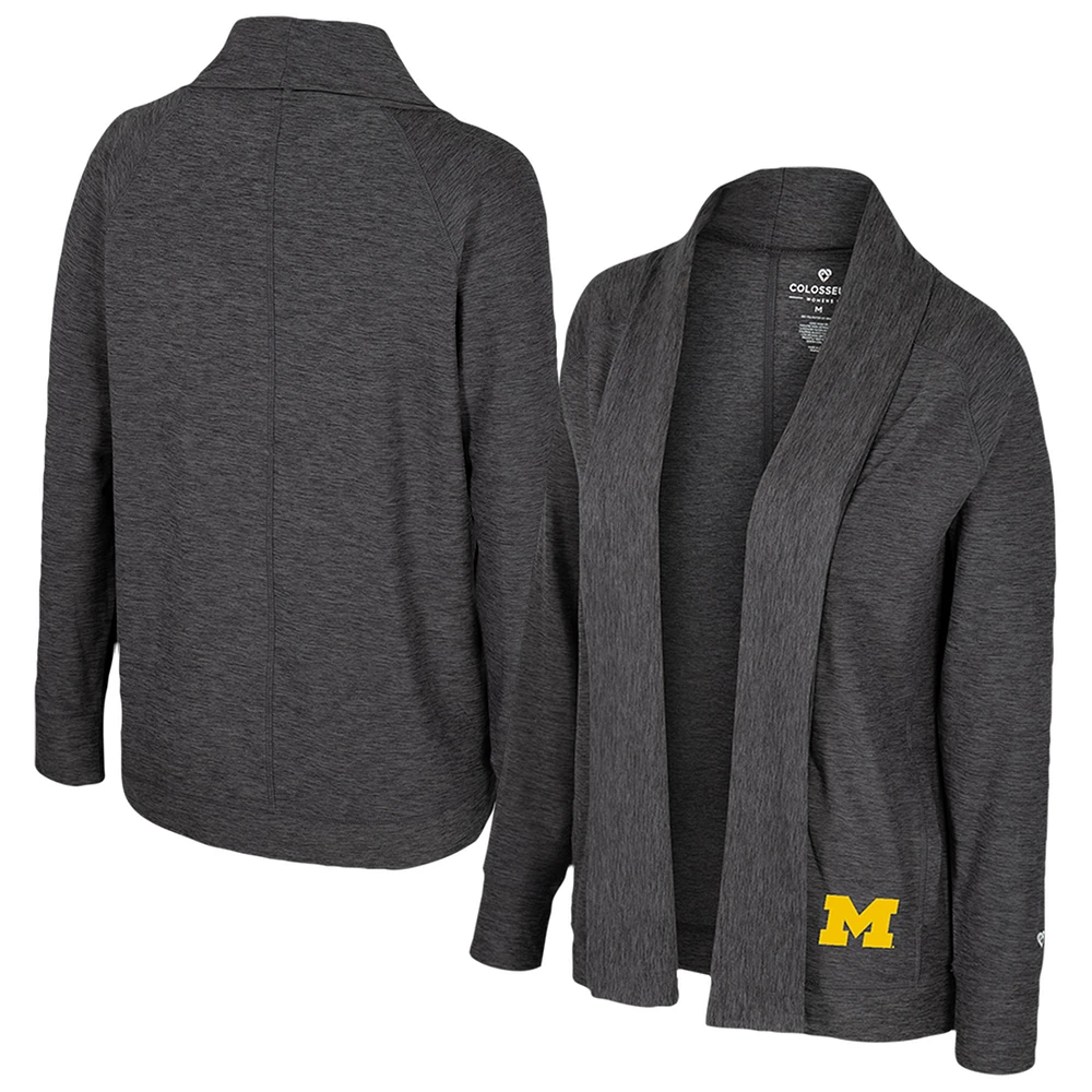 Women's Colosseum  Charcoal Michigan Wolverines Dash Cardigan