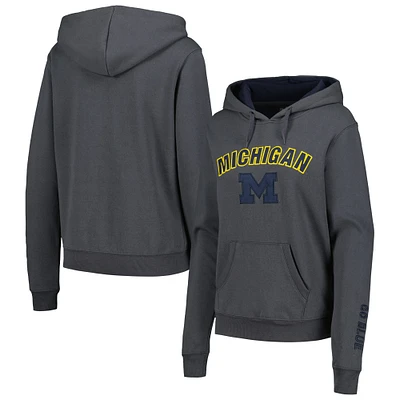 Sweat à capuche avec logo et arc Colosseum Charcoal Michigan Wolverines pour femmes