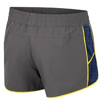 Women's Colosseum Gray Michigan Wolverines Pull The Switch Running Shorts