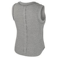 Women's Colosseum Heather Gray Michigan Wolverines Beach You Ribbed Tank Top