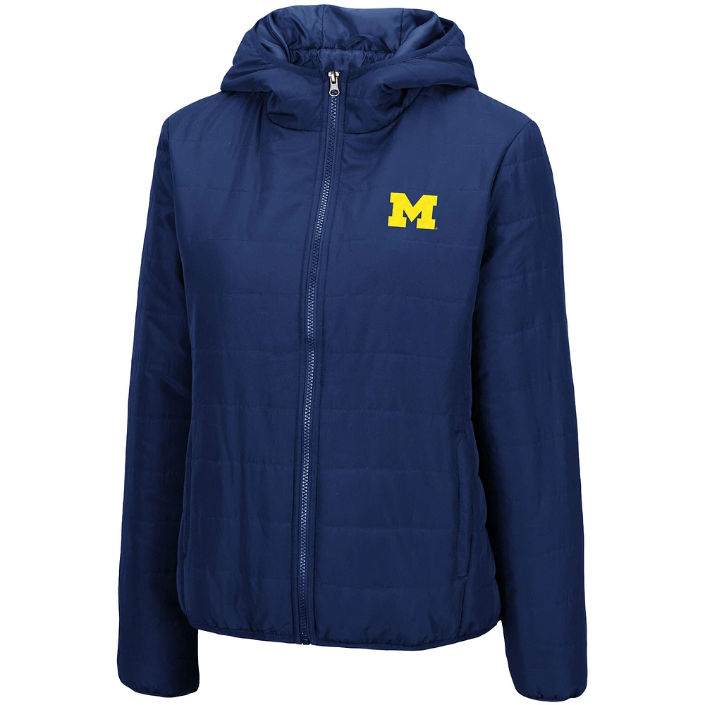 Women's Colosseum Navy Michigan Wolverines Arianna Full-Zip Puffer Jacket