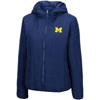 Women's Colosseum Navy Michigan Wolverines Arianna Full-Zip Puffer Jacket