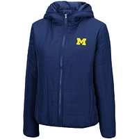 Women's Colosseum Navy Michigan Wolverines Arianna Full-Zip Puffer Jacket