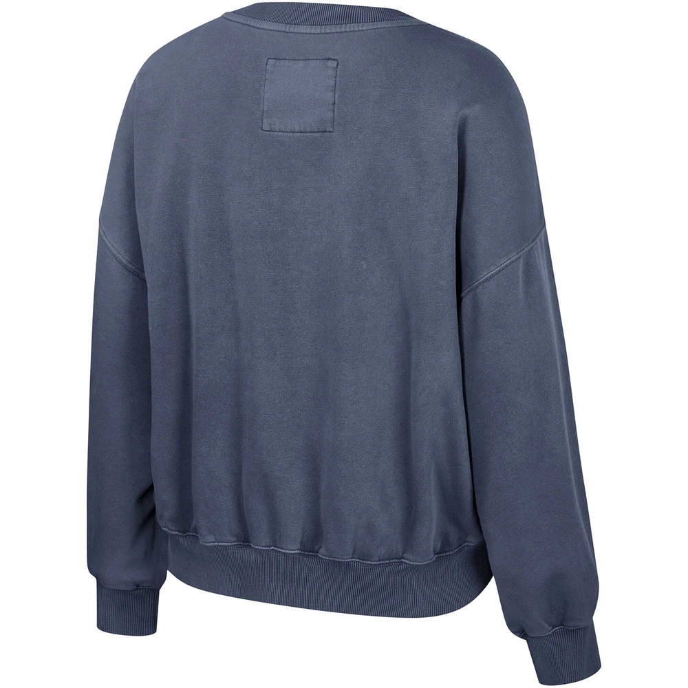 Sweat-shirt délavé Colosseum Navy Michigan Wolverines Audrey pour femmes