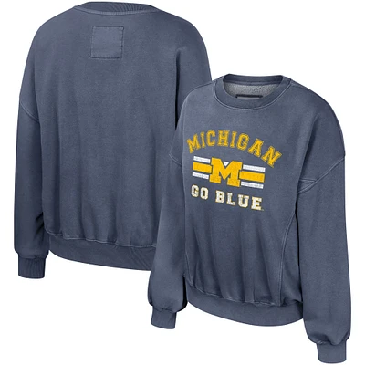Sweat-shirt délavé Colosseum Navy Michigan Wolverines Audrey pour femmes