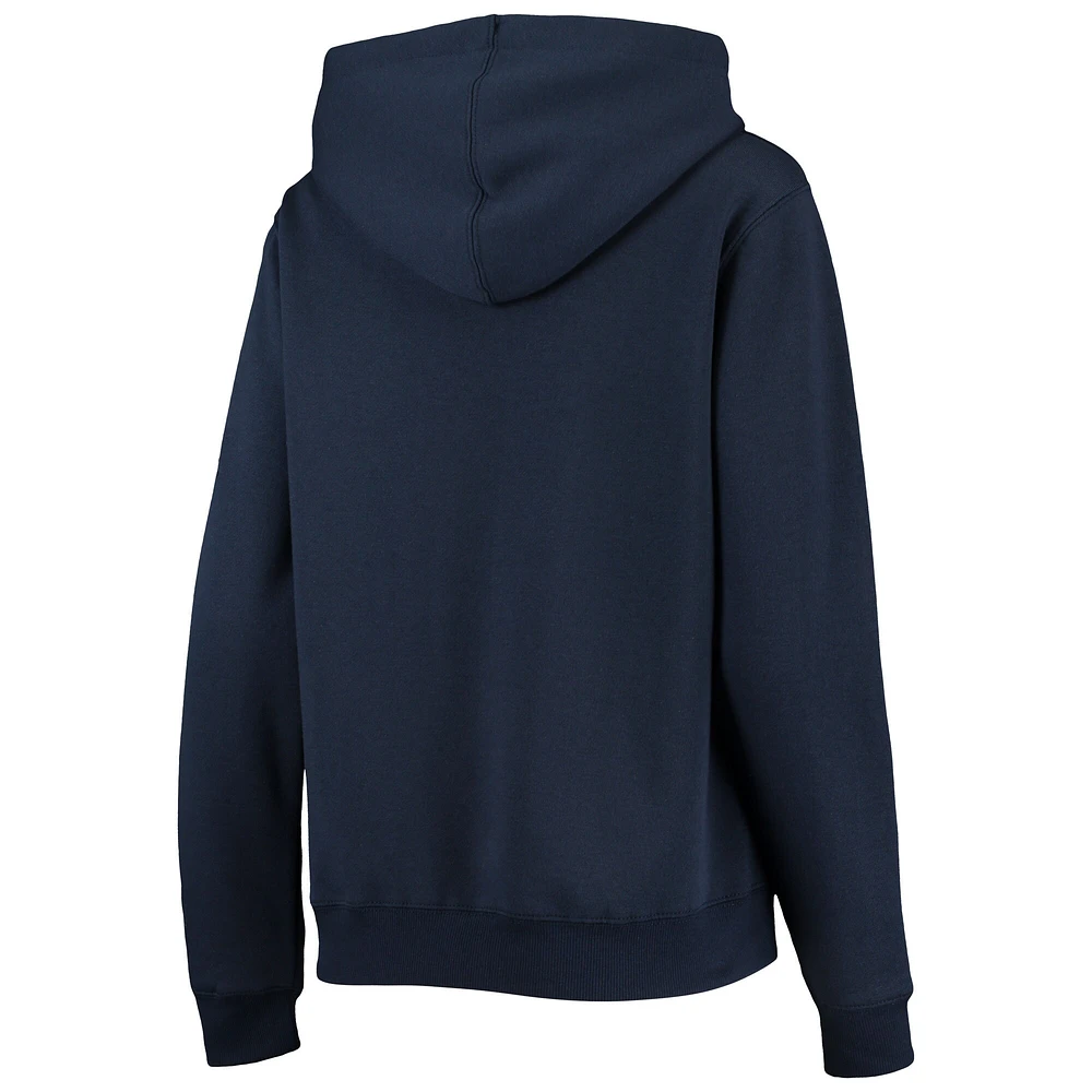 Women's Colosseum Navy Michigan Wolverines Big Logo Team Pullover Hoodie