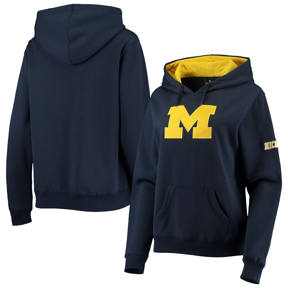 Sweat à capuche Colosseum Navy Michigan Wolverines Big Logo Team pour femme