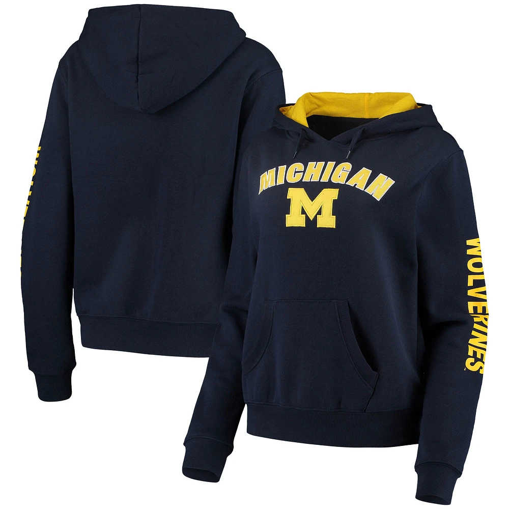 Sweat à capuche Colosseum Navy Michigan Wolverines Loud and Proud pour femme