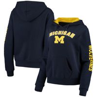 Women's Colosseum Navy Michigan Wolverines Loud and Proud Pullover Hoodie