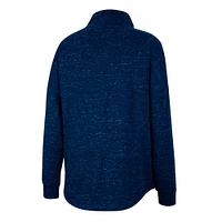 Women's Colosseum Navy Michigan Wolverines Natalie Speckled Quarter-Snap Top