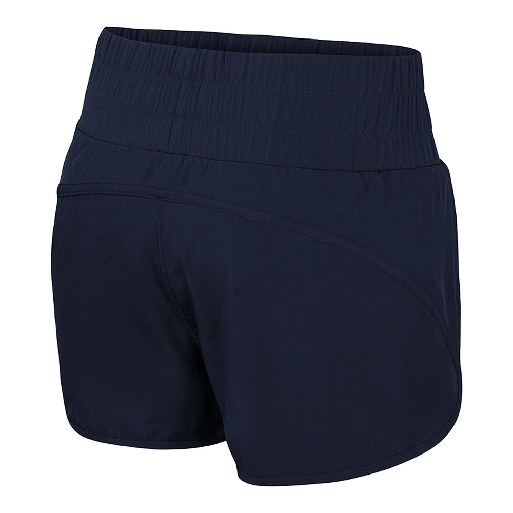 Short taille haute à smocks Stop By pour femme Colosseum Navy Michigan Wolverines
