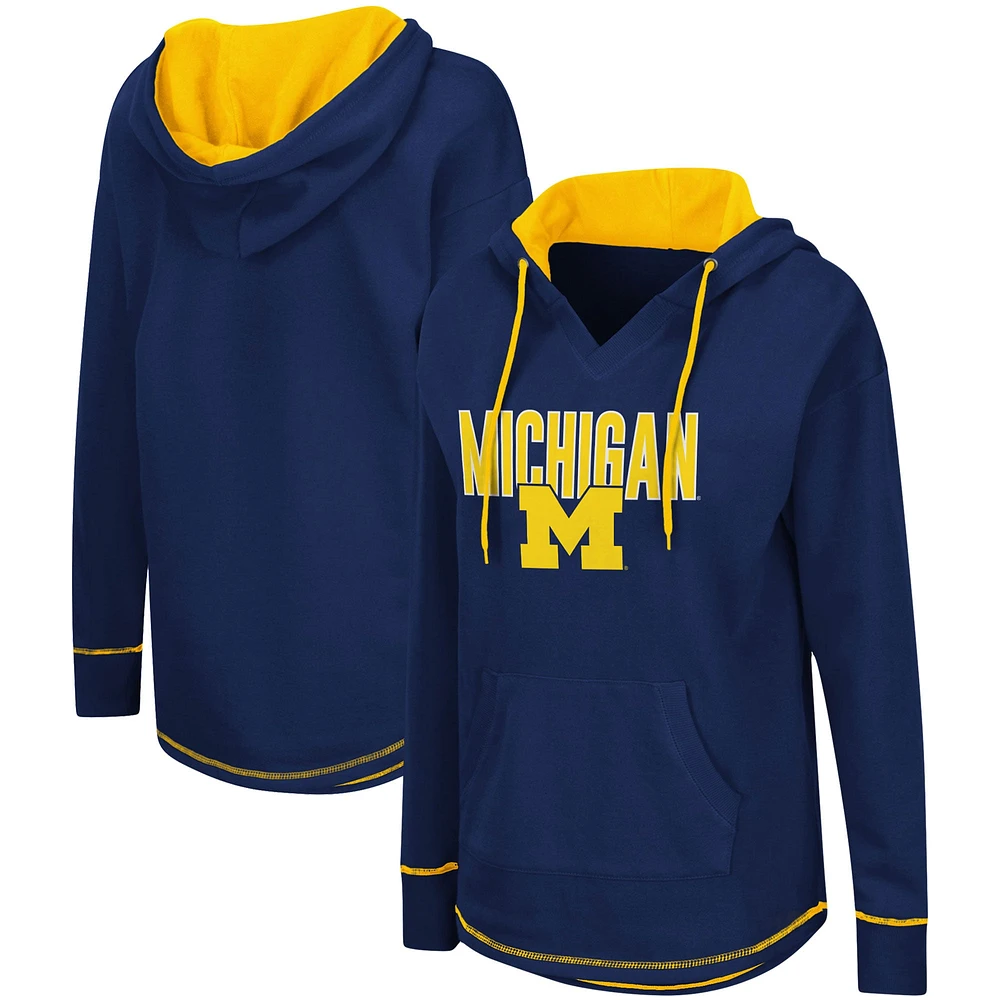 Colosseum Navy Michigan Wolverines Tunique Pull À Capuche Femme