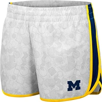 Women's Colosseum White Michigan Wolverines The Plastics Geo Print Shorts