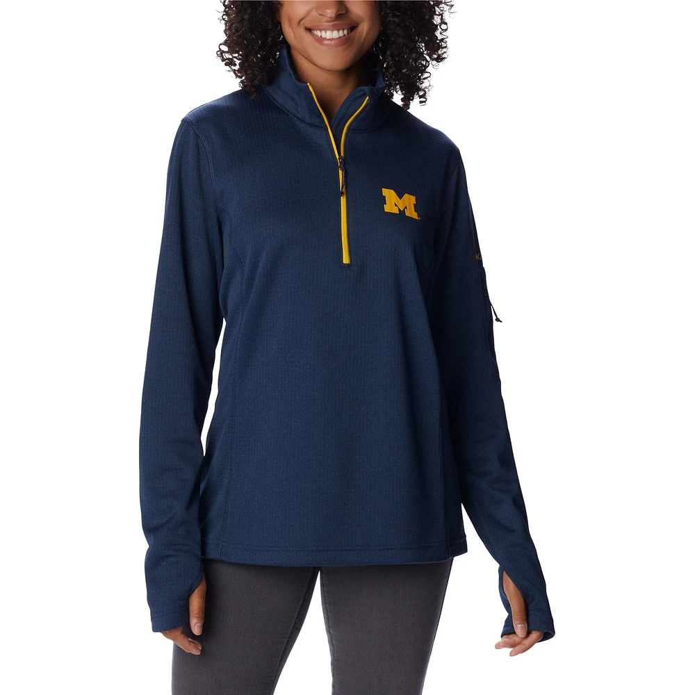 Haut à demi-zip Omni-Wick pour femme Columbia Navy Michigan Wolverines Park View