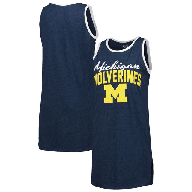 Chemise de nuit débardeur Concepts Sport Heathered Navy Michigan Wolverines pour femmes