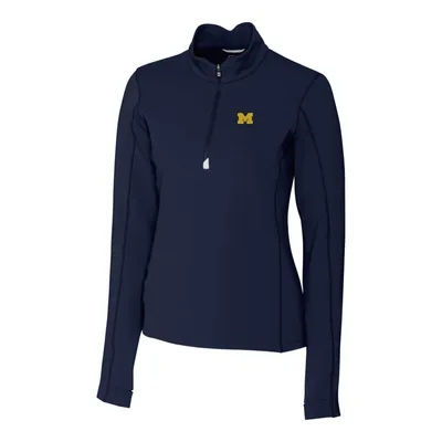 Michigan Wolverines Cutter & Buck Women's Traverse Half-Zip Pullover Jacket