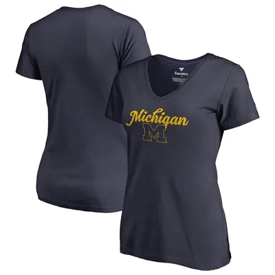 Michigan Wolverines Fanatics Branded Women's Freehand T-Shirt - Navy
